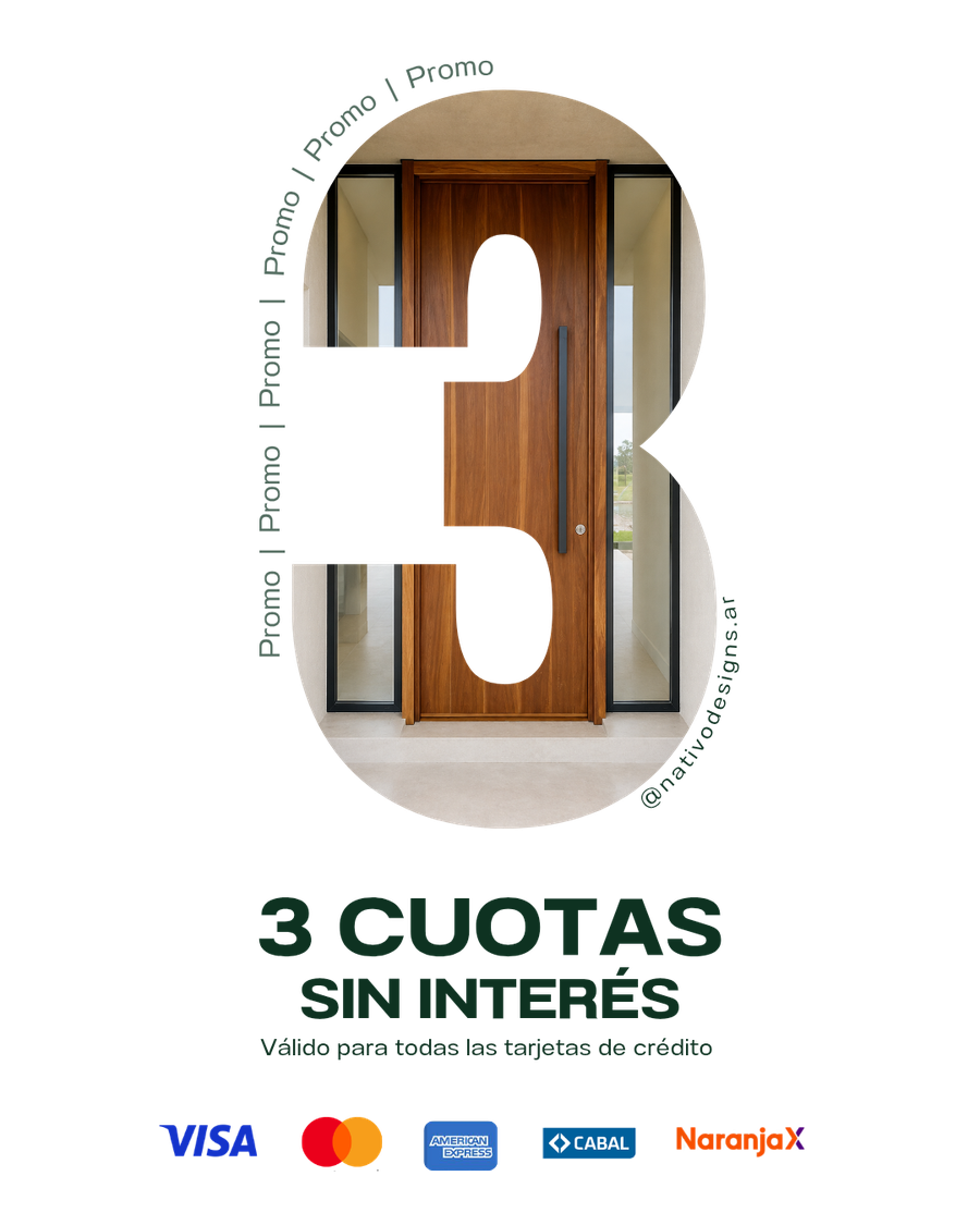 Promoción de Nativo Designs: 3 cuotas sin interés con todas las tarjetas de crédito